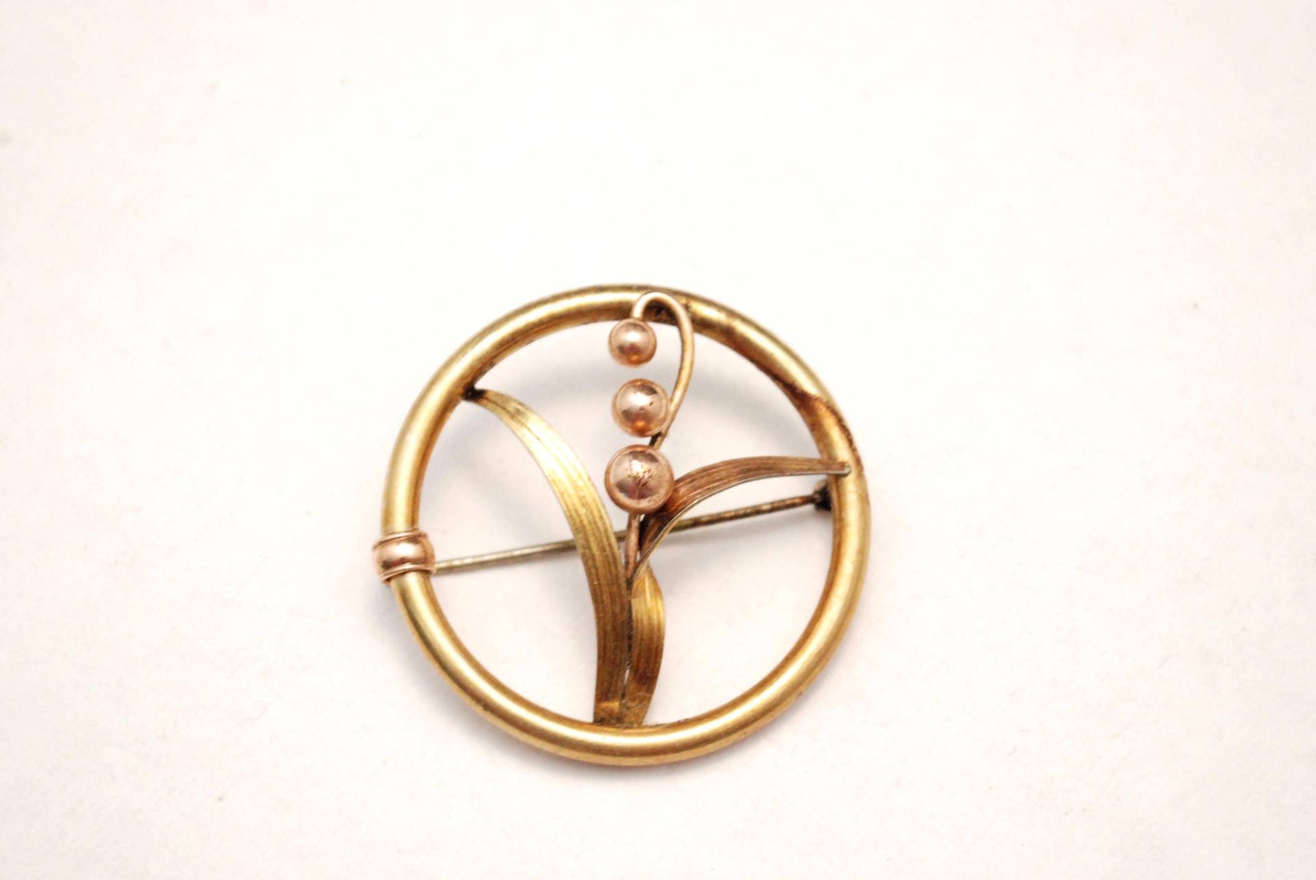 Jahrgang Diana Flower Ring Brosche - Rose & Gelb Gold-Ton Damen Slipper von ATreasureHunt