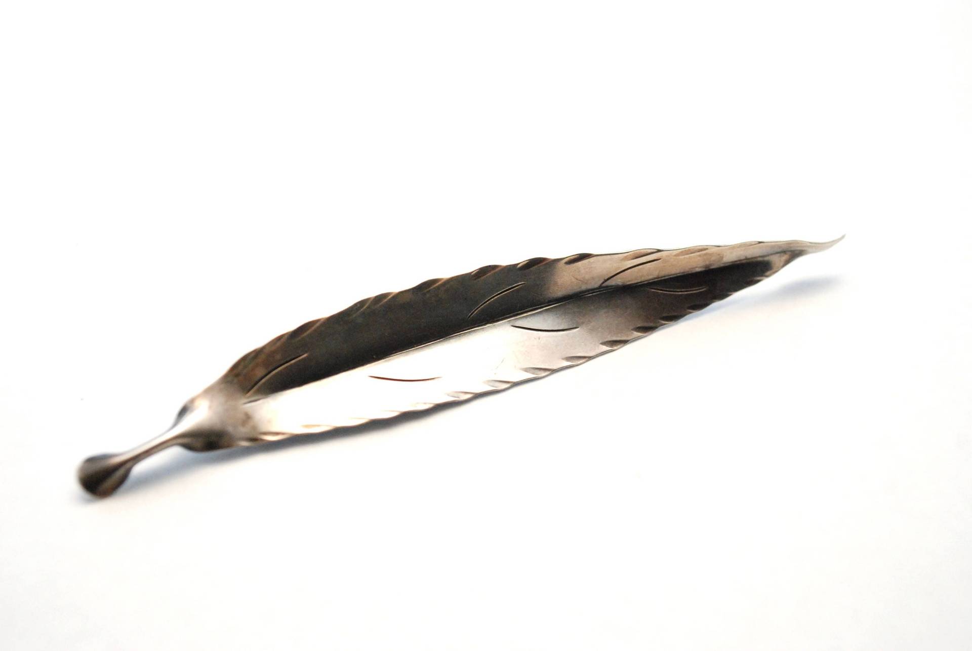 Jahrgang Nye Sterling Blatt Oder Feder-Brosche - Lang Und Schmal Quill Anstecknadel Stuart Nye von ATreasureHunt