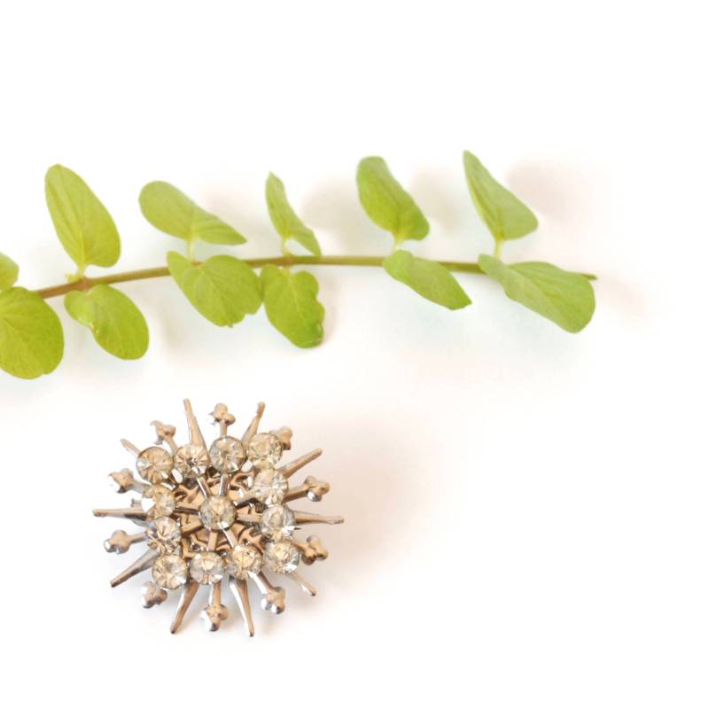 Stern - Punkte Und Clubs Brosche Strass & Silber Ton Platz von ATreasureHunt