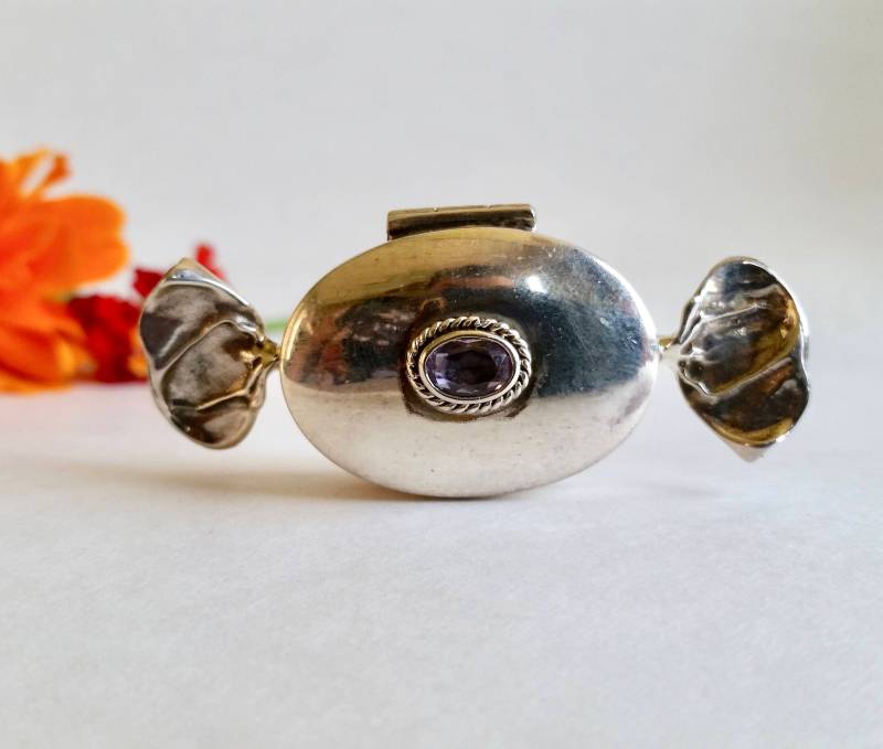 Süßigkeiten Sie - Vorschlag Box Amethyst Stück Candy Wrapper Sterling Silber Unikat von ATreasureHunt