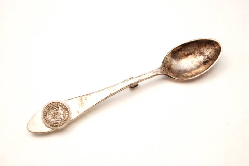 Vintage-Salz Löffel Brosche - Sterling Silber Sigillum Univ Nostrae Dominae Alacv. -Latin Notre-Dame-Siegel von ATreasureHunt