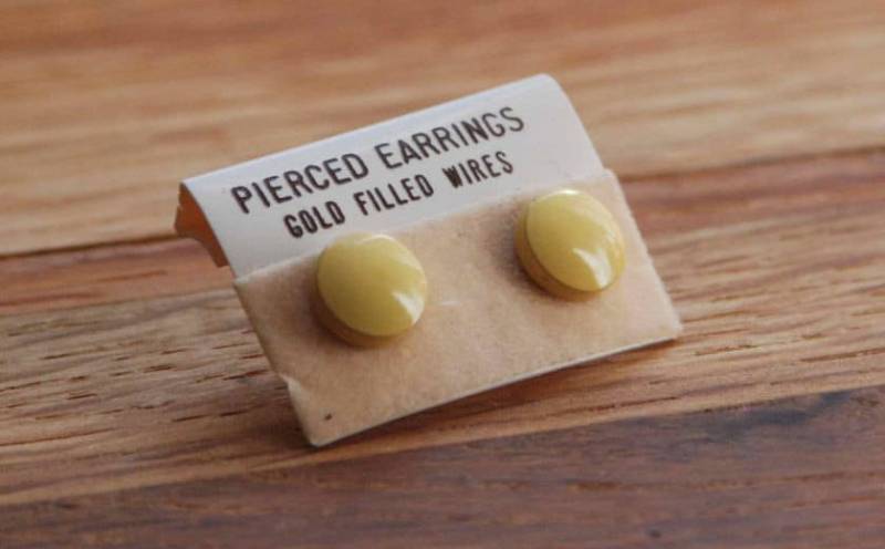 Vintage Sunburst Gelb Ohrstecker - Durchbohrt Ohrringe Sonnenschein 14K G.f von ATreasureHunt