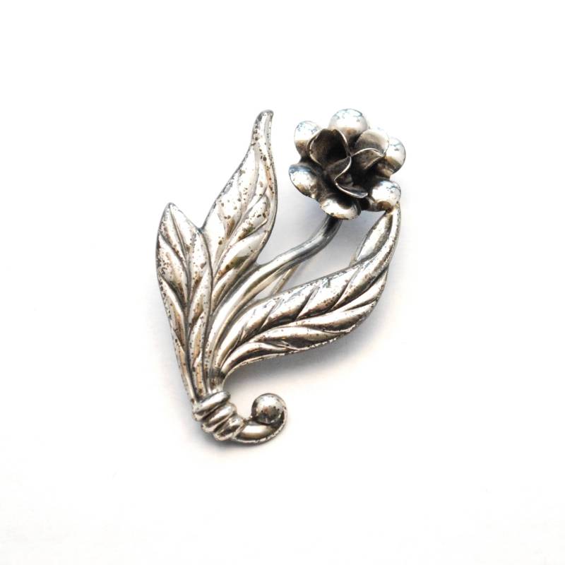 sterling Modern Vintage Blumenbrosche - Feminin Floral Lange Blatt Pin Silber sterling Modern Vintage Blumenbrosche - Feminin Floral Lange Blatt Pin Silber von ATreasureHunt
