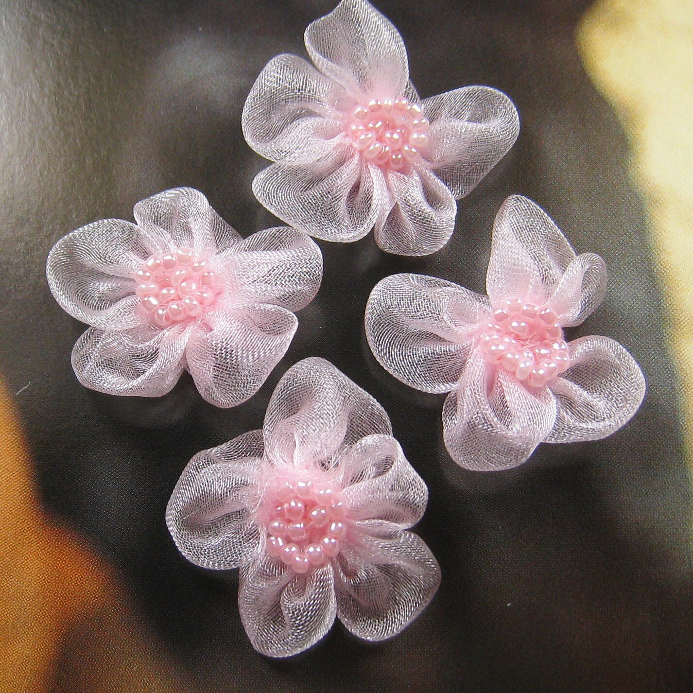 10 Stk - 30mm Chiffon Blume Aufnäher Ap009 von ATsupplies