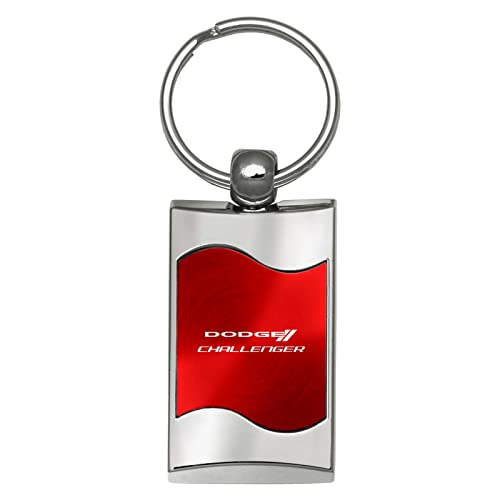 AG Dodge Challenger Red Spun Brushed Metal Key Chain von AU-TOMOTIVE GOLD