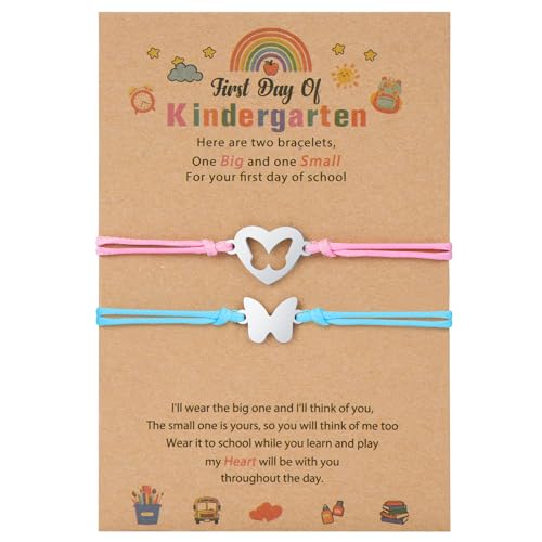AUAUY 2 Schulkind Armband Mädchen Geschenke zur Einschulung, Schulkind Armband Mädchen Junge, Mutter Tochter Armband Schulkind Geschenk für Erster Schultag Schultüte Füllung, Schulanfang Armband von AUAUY