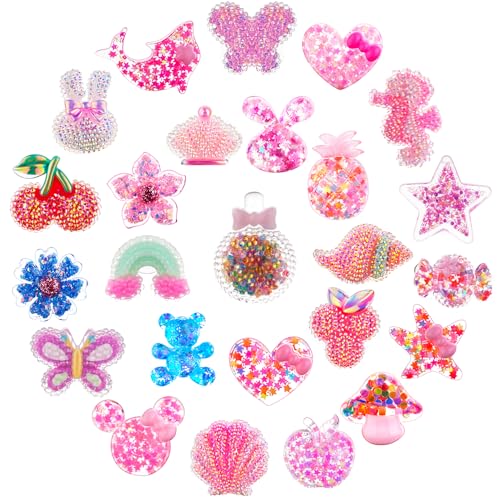 AUAUY Schuhblume 25PCS Schuh Charms, Krokodil-anhänger für Kinder, Blumen-anhänger Für Crocs, Schuhanstecker, Schuh-anhänger-zubehör für Crocs-armband, Niedliche Schuhe Dekoration für Mädchen, Jungen von AUAUY