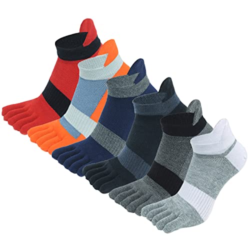 AUBIG Zehensocken Herren Baumwolle 6 Paare Running-Socken Herren Five Finger Socken Männer Bunte Socken mit Zehen für Laufen Arbeit Sports A1 39-42 AUBIG Zehensocken Herren Baumwolle 6 Paare Running-Socken Herren Five Finger Socken Männer Bunte Socken mit Zehen für Laufen Arbeit Sports A1 39-42 von AUBIG