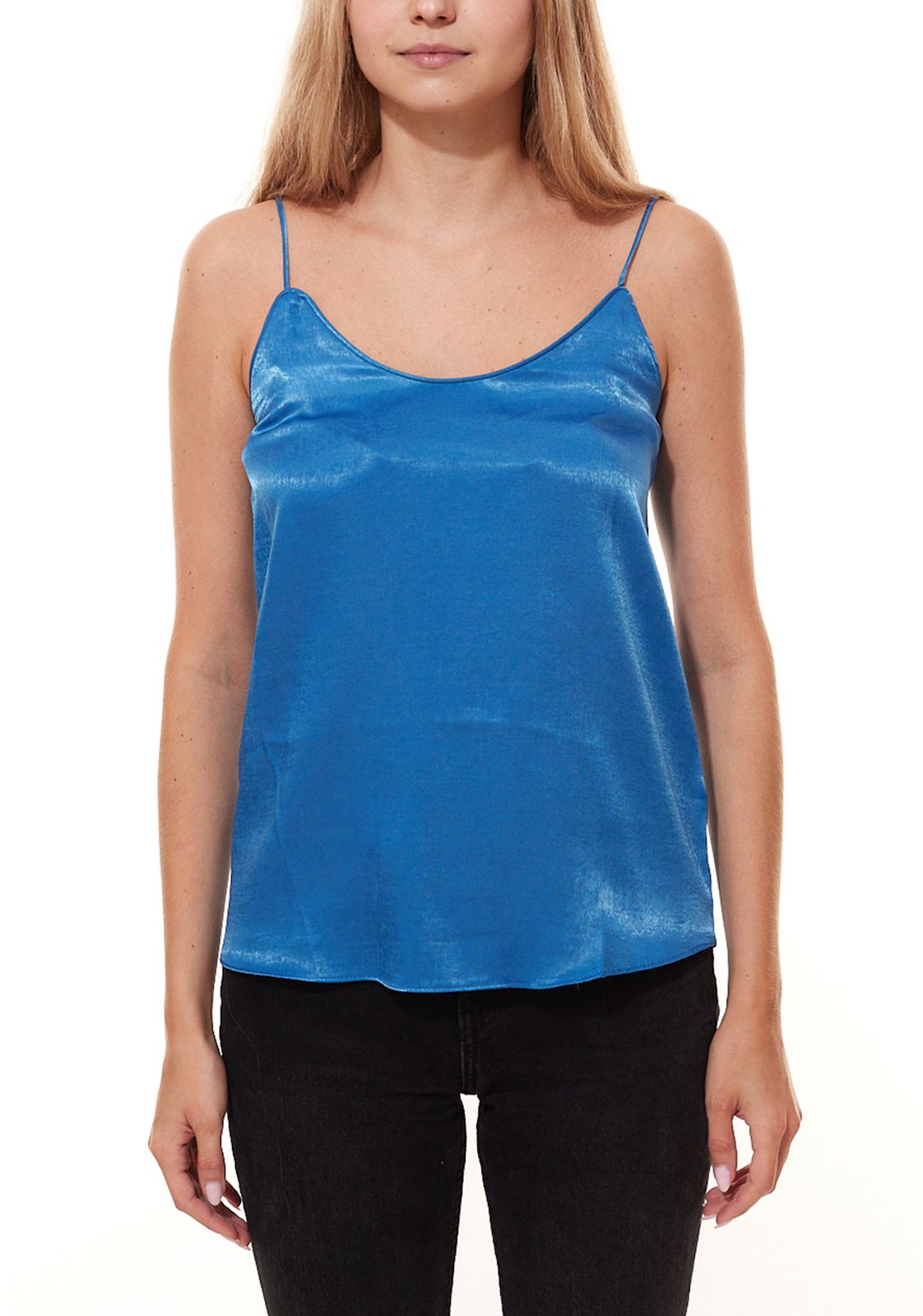 AUDEN CAVILL Damen Sommer-Top aus Satin AC19S SHTW4510 Indigo-Blau von AUDEN CAVILL