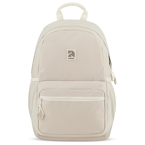 AUDETIC Schulrucksack Mädchen und Jungen Teenager Beige - Flex - Rucksack Damen & Herren mit 16 Zoll Laptop Fach für Schule & Freizeit - Wasserabweisend von AUDETIC