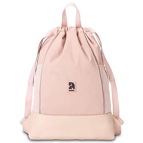 AUDETIC Turnbeutel Damen & Herren Rosa - Fit - Sportbeutel für Alltag, Festival, Sport - Rucksack Beutel mit Kordelzug und verstellbaren Schulterträgern - Wasserabweisend von AUDETIC