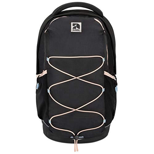 Audetic Schulrucksack Mädchen Teenager Schwarz Rosa - AERO - Ergonomischer Rucksack mit vielen Fächern für Schule & Freizeit - Wasserabweisend von AUDETIC