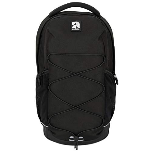 AUDETIC Schulrucksack Mädchen & Jungen Teenager Schwarz - AERO - Ergonomischer Rucksack mit vielen Fächern für Schule & Freizeit - Wasserabweisend von AUDETIC