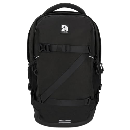 Audetic Schulrucksack Mädchen & Jungen Teenager Schwarz - Cosmo - Schulranzen für Klasse 5 - Ergonomische Schultasche mit vielen Fächern für Schule & Freizeit - Wasserabweisend von AUDETIC