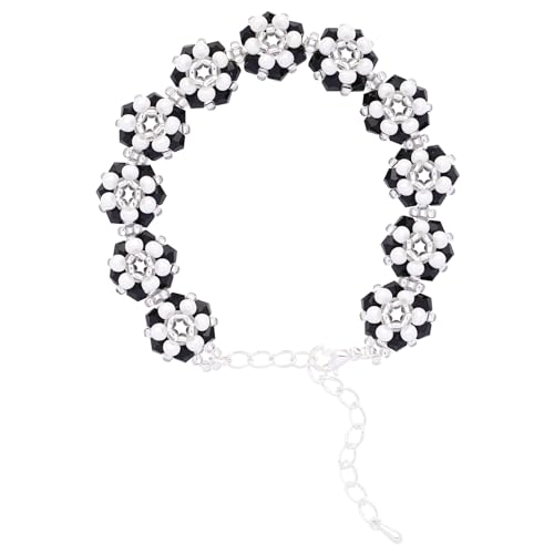 AUDLFXDIY Damen-Rosenarmband, schwarz-weißes Blumendesign, einzigartig und geheimnisvoll, die schwarze Rose symbolisiert Reinheit und Liebe von AUDLFXDIY