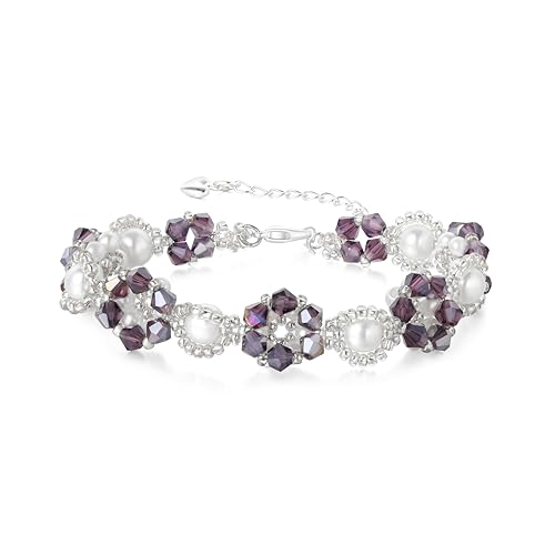 AUDLFXDIY Kendra Scott Armband – Amethyst Damen Premium Perle Blume Armband Damen Lila Schmuck AUDLFXDIY Kendra Scott Armband – Amethyst Damen Premium Perle Blume Armband Damen Lila Schmuck von AUDLFXDIY