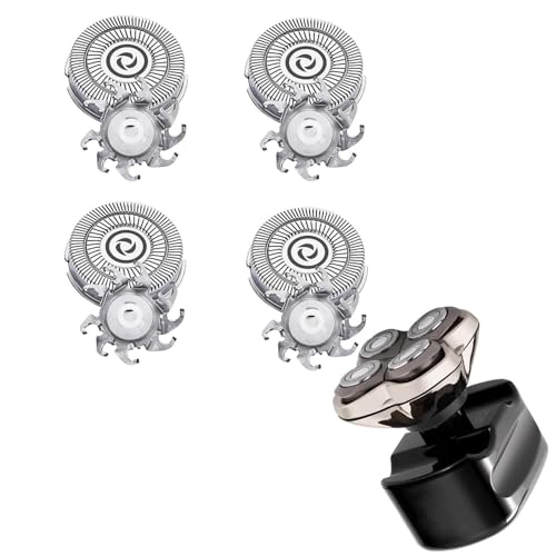 Rasierer-Ersatzklingen, kompatibel mit Skull Shaver Pitbull Gold Pro Rasierer-Ersatzköpfen (Silber/4 Stück) von AUDOC