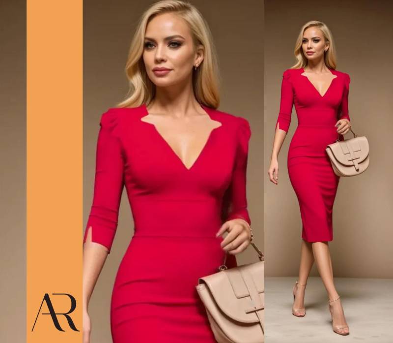 Rita - Red Fitted Sheath Dress von AUDRAYdresses