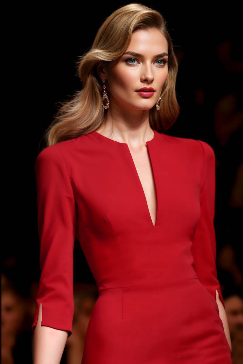 The Audray - Red Fitted Designer Sheath Dress von AUDRAYdresses