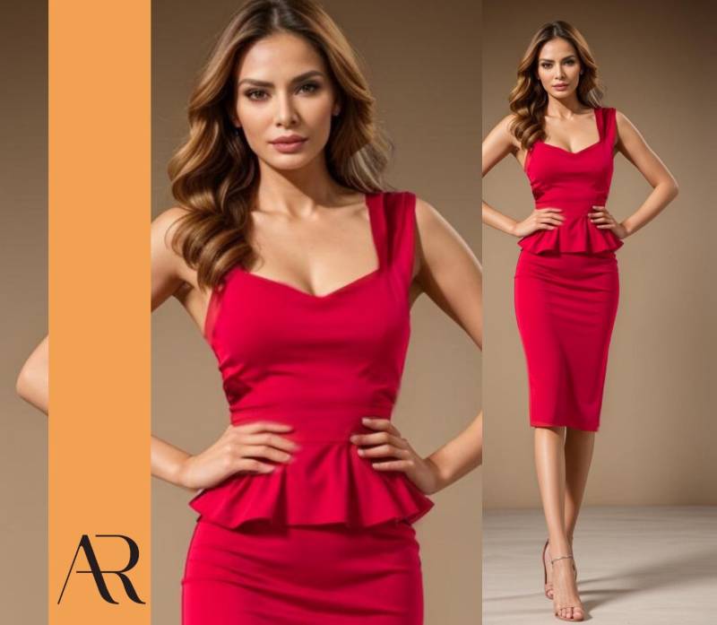 Vivian - Red Fitted Sheath Dress von AUDRAYdresses
