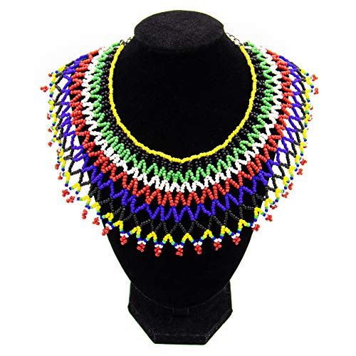 AUEAR, Bunte Perlen-Lätzchen-Halskette Maasai Halskette Südafrikanische Halskette für Frauen Mädchen Schwester Bestes Geschenk von AUEAR