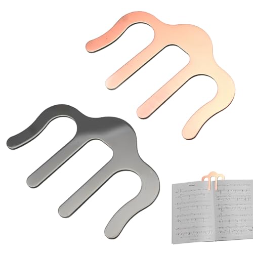 2 Stück Metall Musikbuch Clips Notenbuch Klammer Notenbuch Seitenhalter Buchklammer Lesezeichen Universal Werkzeug für Notenblätter Noten Bücher Klavierbücher Musikbuch Seite Clips von AUEFUDQ