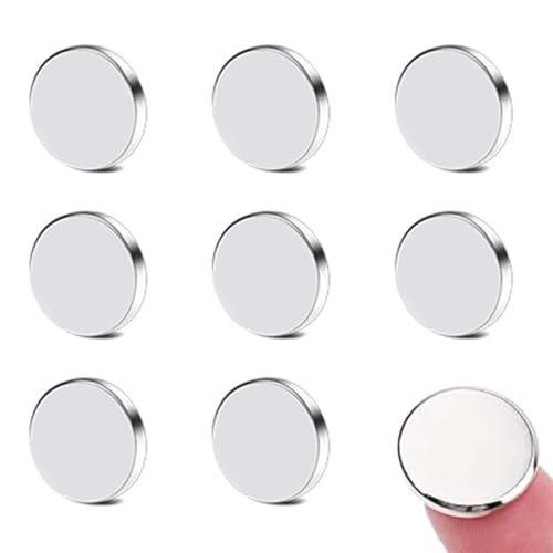 AUEFUDQ 20x3mm Neodym Magnete Extra Stark, 8 Stück Starker Magnete zum Klein Runde Magnet Flach Selbstklebend Magnete Kleben Magneten für Magnettafel Whiteboard Kühlschrank Magnete von AUEFUDQ