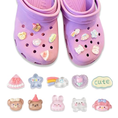 AUEFUDQ Auefudq Schuh Charms Für Clogs, 10 Stück Diy Schuhanstecker Schuhanhänger, Cartoon Anime Schuh Pins Stecker Aufstecker Anstecker Set Für Kinder Jugendliche Erwachsene von AUEFUDQ
