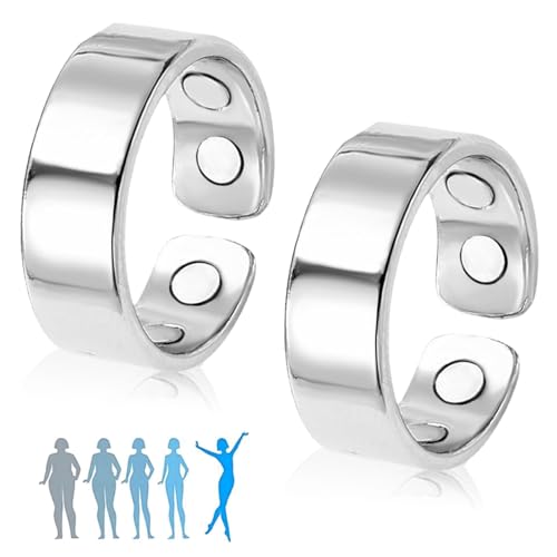 AUEJACKY 2Pcs Sömni Ring,Sömni Ring Damen Wechseljahre,Wechseljahreshilfe natürlich Verstellbare Magnetische Therapie Ringe für Männer und Frauen Entspannung,Schlafhilfe Müdigkeitsreduktion von AUEJACKY