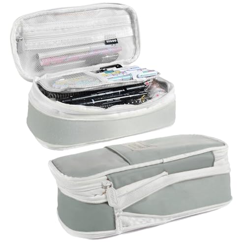 Federmäppchen Teenager Mädchen Federtasche Reißverschluss Federmäppchen Groß Multifunktional Mäppchen Große Kapazität Stiftebeutel für Studentin Erwachsener Pencil Cases Für Schule Büro Makeup (Green) von AUEJACKY