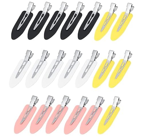 20 Stück Haarnadeln, keine Falten, keine Haarnadel mit Aufbewahrungsbox, geeignet für Mädchen und Frauen Make-up-Modellierung (schwarz, rosa, weiß, gelb) von AUFIKR