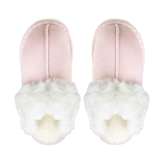 AUFIKR Damen Hausschuhe Memory Foam Fluffy Slip-on Haus Wildleder (Rosa, Erwachsene, Damen, 36, Numerisch (von/bis), EU Schuhgrößensystem, 37, M) von AUFIKR