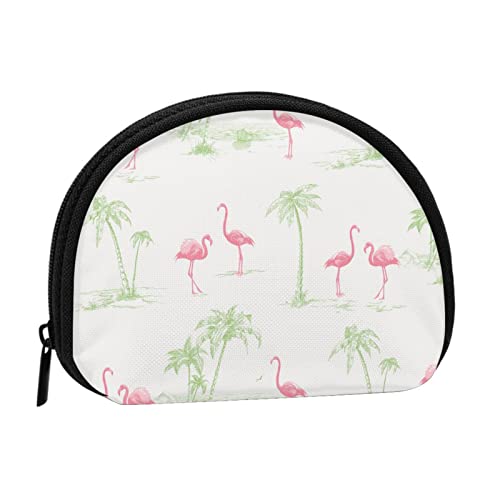 AUGUSTRUSH Kleine Geldbörse mit Reißverschluss – Flamingos Mini Canvas Wallet Tragbar & Modisch für Frauen & Mädchen Ideal für Münzen, Schlüsselanhänger, Kreditkarten & Ausweis Aufbewahrung, von AUGUSTRUSH