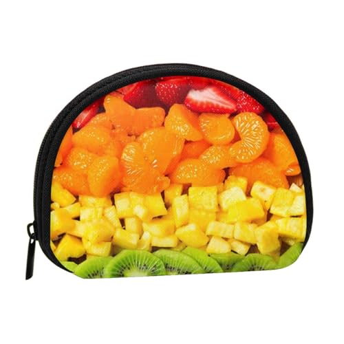 AUGUSTRUSH Kleine Geldbörse mit Reißverschluss – Obst Regenbogen Mini Canvas Geldbörse Tragbar & Mode für Frauen & Mädchen Ideal für Münzen, Schlüsselanhänger, Kreditkarten & Ausweis Aufbewahrung, von AUGUSTRUSH