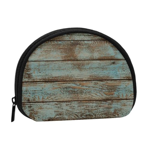 AUGUSTRUSH Kleine Geldbörse mit Reißverschluss – Rustikales Old Barn Wood Mini Canvas Wallet Tragbar & Modisch für Damen & Mädchen Ideal für Münzen, Schlüsselanhänger, Kreditkarten & Ausweis von AUGUSTRUSH
