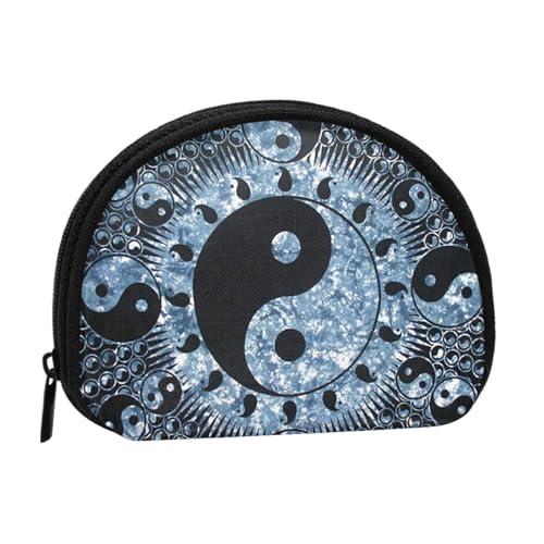 AUGUSTRUSH Kleine Geldbörse mit Reißverschluss – Ying-Yang-Diagramm Mini-Geldbörse aus Segeltuch Tragbar und modisch für Frauen und Mädchen Ideal für Münzen, Schlüsselanhänger, Kreditkarten und von AUGUSTRUSH