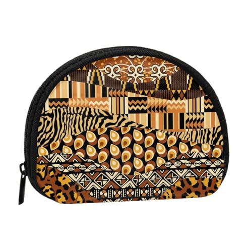AUGUSTRUSH Kleine Geldbörse mit Reißverschluss – afrikanischer Stil Patchwork Mini Canvas Geldbörse Tragbar und modisch für Frauen & Mädchen Ideal für Münzen, Schlüsselanhänger, Kreditkarten & Ausweis von AUGUSTRUSH