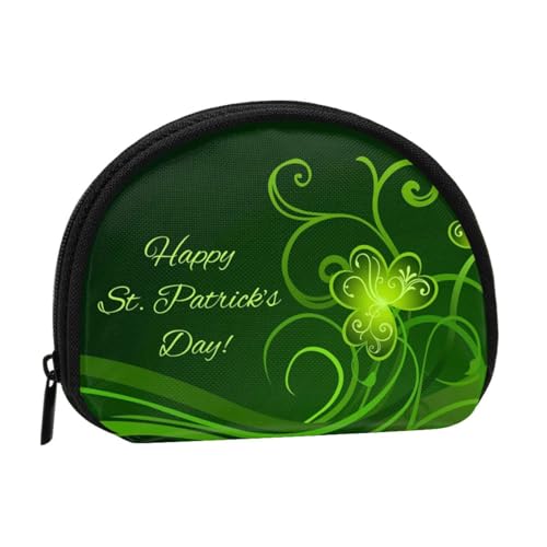 AUGUSTRUSH Kleines Münzgeldbörse mit Reißverschluss – Happy St. Patrick's Day Mini-Geldbörse aus Segeltuch Tragbar und modisch für Frauen und Mädchen Ideal für Münzen, Schlüsselanhänger, Kreditkarten von AUGUSTRUSH