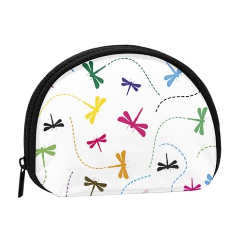 AUGUSTRUSH Kleines Münzgeldbörse mit Reißverschluss – bunte Libellen-Mini-Geldbörse aus Segeltuch Tragbar und modisch für Damen und Mädchen. Ideal für Münzen, Schlüsselanhänger, Kreditkarten und von AUGUSTRUSH