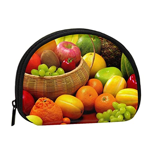 AUGUSTRUSH Kleines Münzgeldbörse mit Reißverschluss – verschiedene frische Gemüse Früchte Mini Canvas Geldbörse Tragbar und modisch für Frauen & Mädchen Ideal für Münzen, Schlüsselanhänger, von AUGUSTRUSH