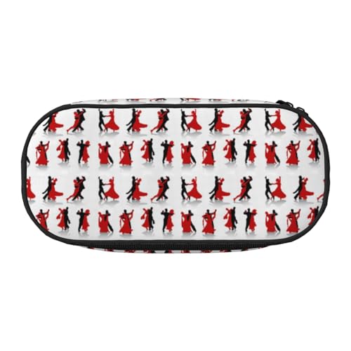 AUGUSTRUSH Niedliches Federmäppchen für Mädchen und Frauen, Ballsaal-Tanz-Bleistiftbox mit Reißverschluss, Oxford-Stoff, großes Fassungsvermögen, Federmäppchen mit Stiftfächern, 22 x 11 x 4,5 cm, von AUGUSTRUSH