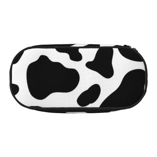 AUGUSTRUSH Niedliches Federmäppchen für Mädchen und Frauen, Kuh-Punkt-Bleistiftbox mit Reißverschluss, Oxford-Stoff, großes Fassungsvermögen, Federmäppchen mit Stiftfächern, 22 x 11 x 4,5 cm, ideales von AUGUSTRUSH