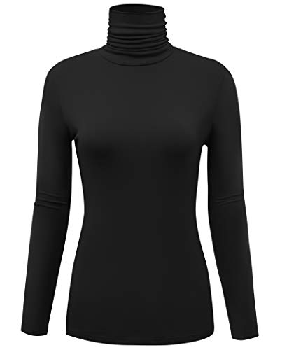 AUHEGN Damen Langarm Kurzarm Leichtes Rollkragen Top Slim Fit Pullover T-Shirt (S-XXL) - - X-Groß von AUHEGN