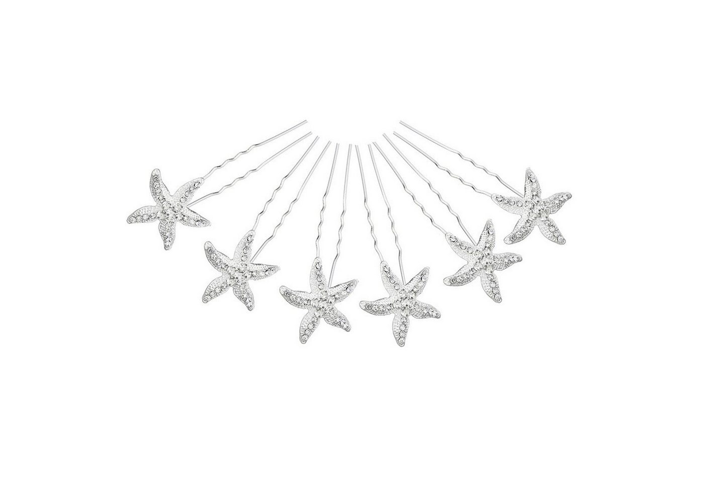 AUKUU Diadem Brautschmuck Brautschmuck Legierung Diamant U förmige Haargabel, einfache Stern Haarnadel Hochzeitskleid Bankett Haarschmuck von AUKUU