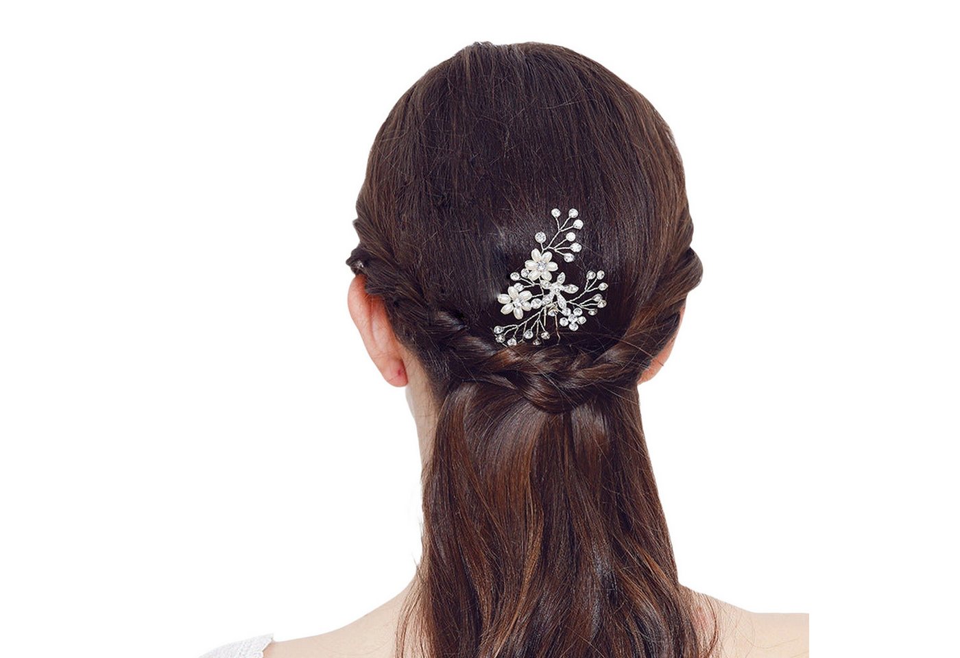 AUKUU Diadem Handgefertigte Handgefertigte Haarnadel Perlen Strass Legierung, Haar Accessoires Kopfschmuck Stil Braut Accessoires von AUKUU