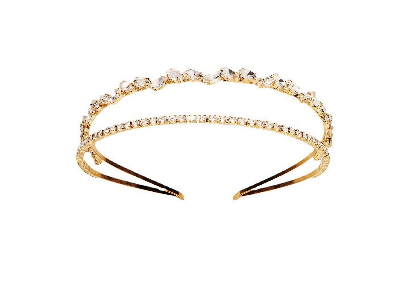 AUKUU Diadem Modische Modische Kopfbedeckung doppellagiges Strass Stirnband, Abschlussball Party Göttinnenkopf Höhle Hochzeit Brautschmuck von AUKUU