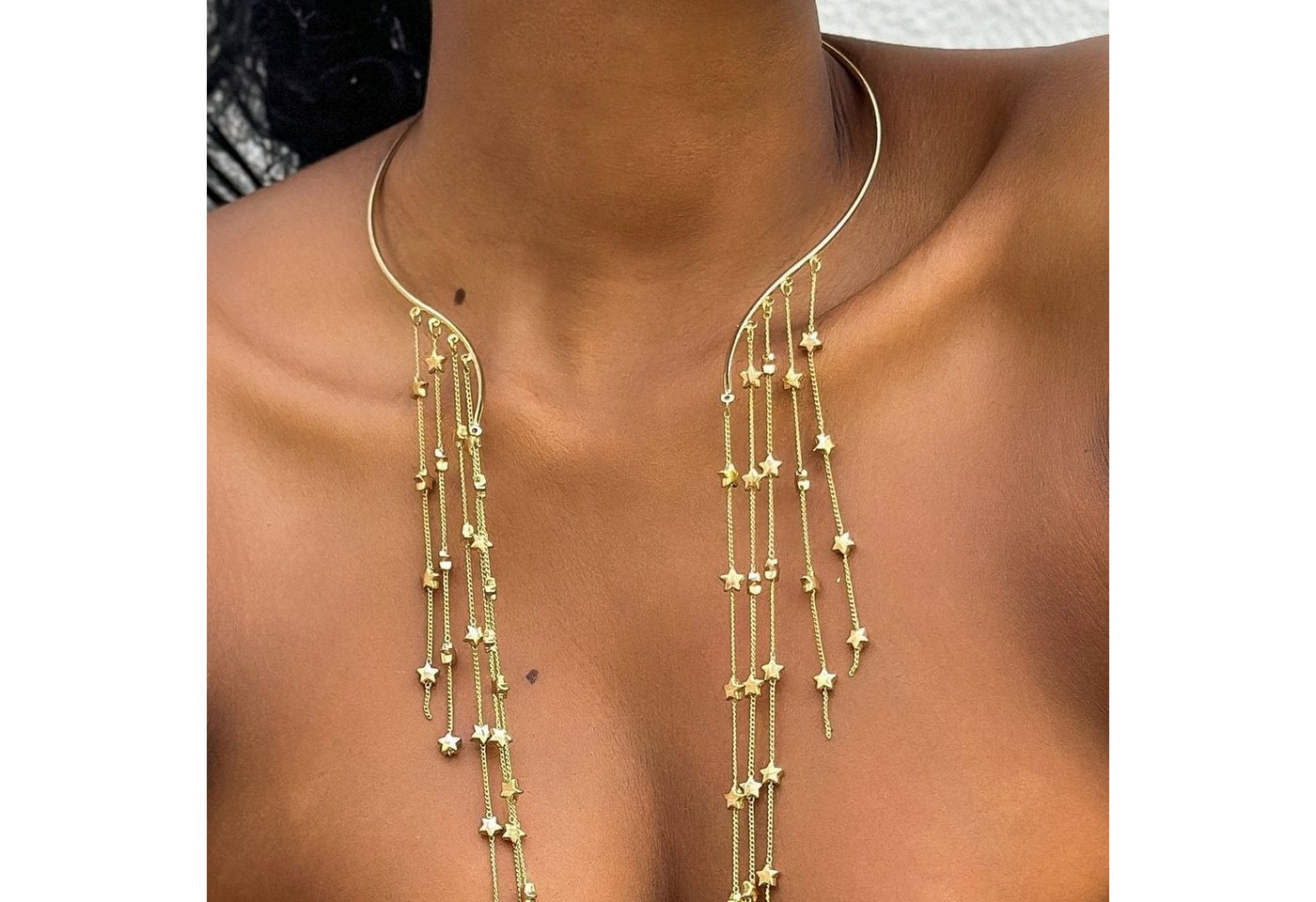AUKUU Kette mit Anhänger Retro-Gotik-Kristall-Halskette - Blutige Quaste & Dunkle Perlen, Mehrschichtige Halskette für Frauen von AUKUU
