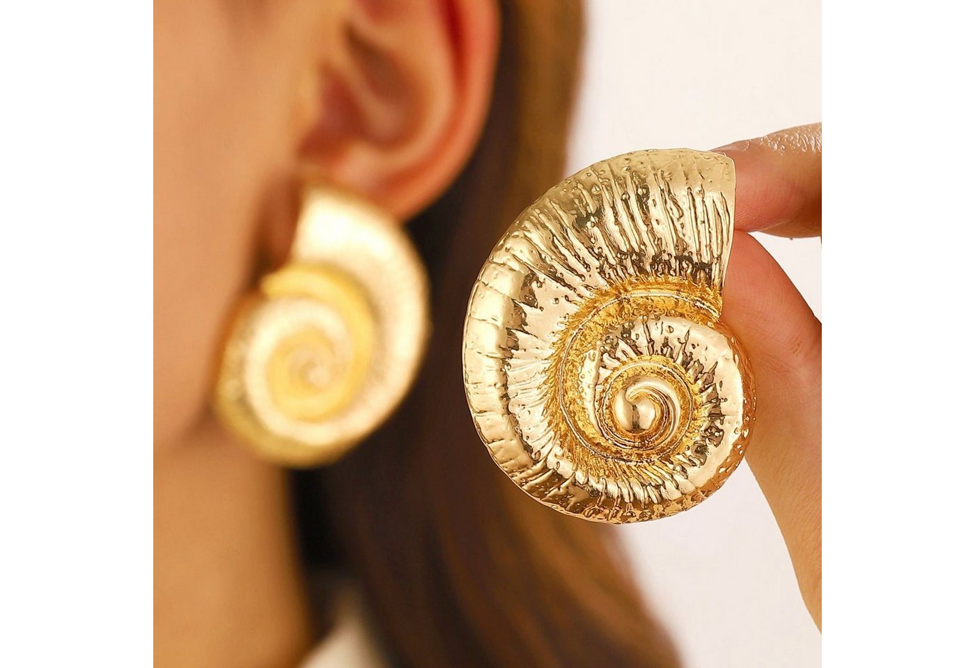 AUKUU Ohrring-Set Übertriebene Übertriebene Muschel Ohrringe aus Legierung im, Strand Stil für Damen Retro Meerestier Ohrringe Zubehör von AUKUU