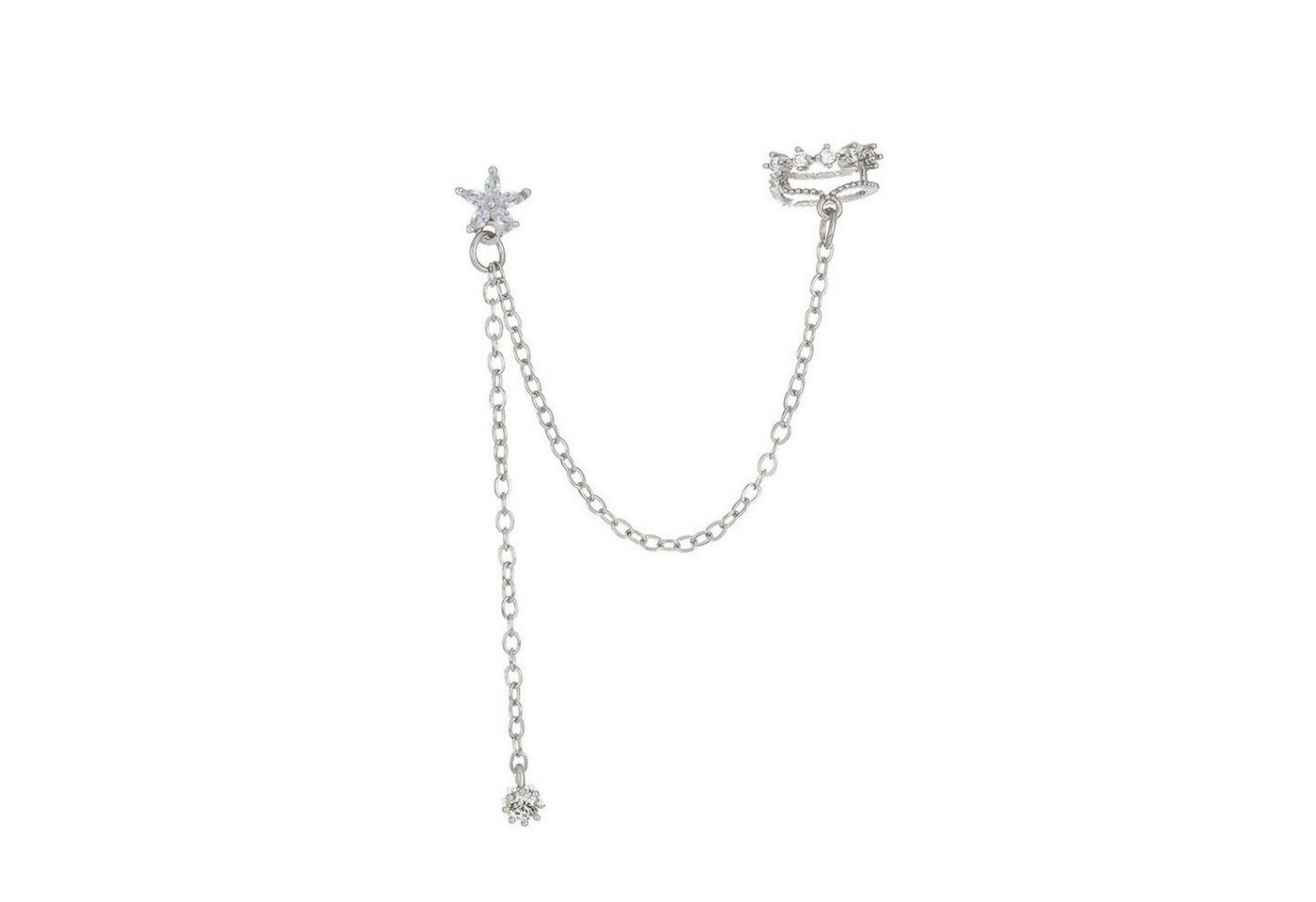 AUKUU Ohrring-Set Übertriebene Übertriebene einteilige lange Quastenohrringe für, Frauen mit Diamantblumen Ohrhaken im coolen Stil Ohrkette von AUKUU