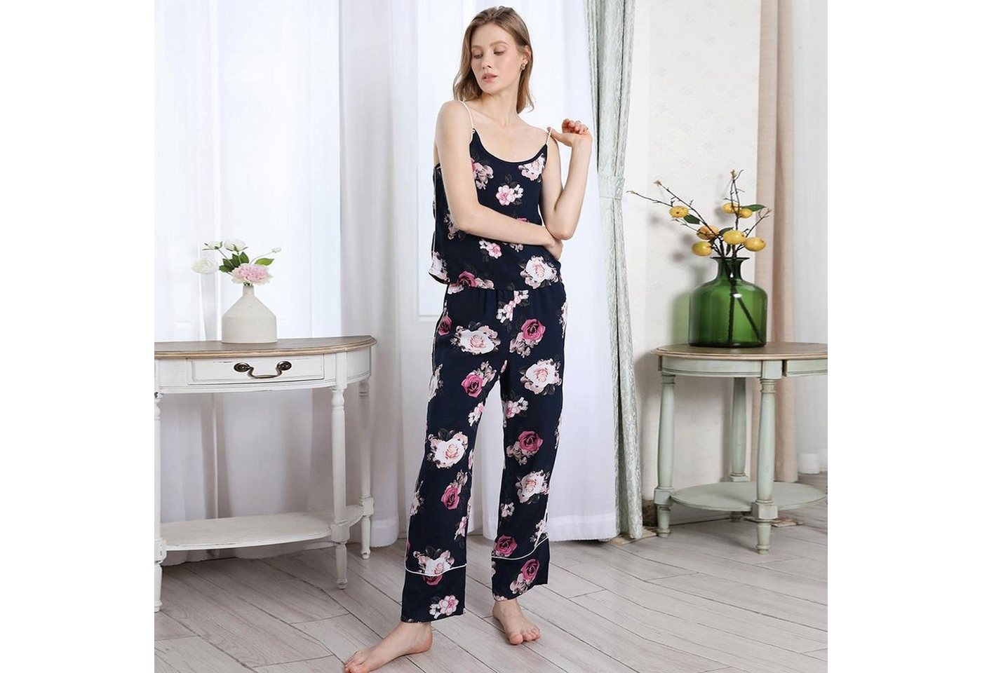 AUKUU Pyjama Homewear Homewear Anzug für Damen Frühling und Sommer Camisole Hose Pyjama von AUKUU